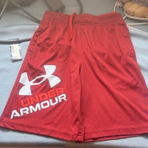 Under Armour boys Athletic Shorts in Red